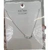 Muqi Silver Jewelry S925 sterling silver fine chain Silver necklace, geometric cut arc-shaped pendant, white card packaging Item Picture